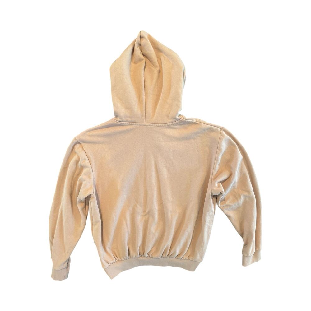 H&M Divided Beige Hoodie Heart Embroidery Women’s Medium Pullover Sweatshirt - Picture 5 of 7
